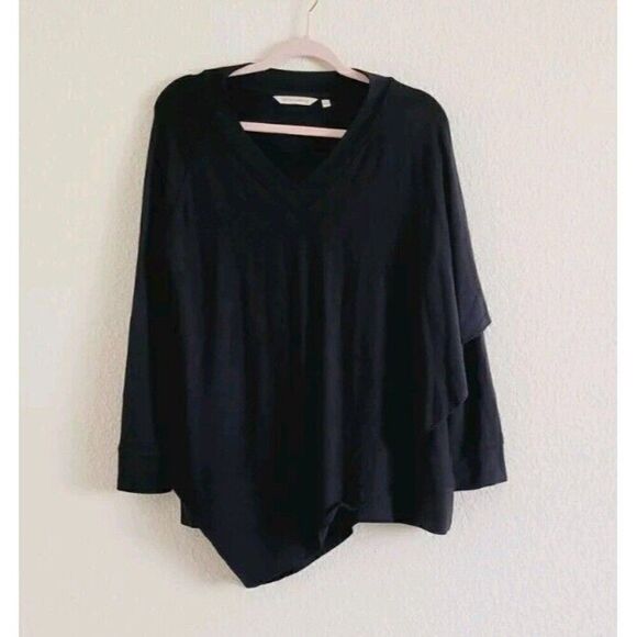 Soft Surroundings Madeline Tunic Small Petite Cape Overlay Stretch Knit Top - Picture 2 of 8